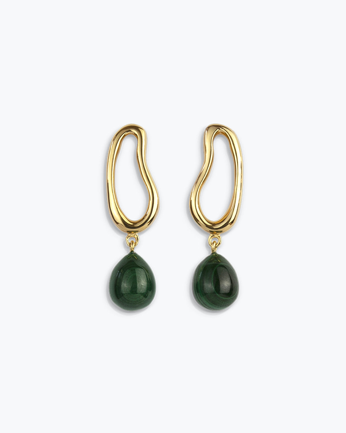 MILA EARRINGS - MALACHITE - SILVER - SAMPLES