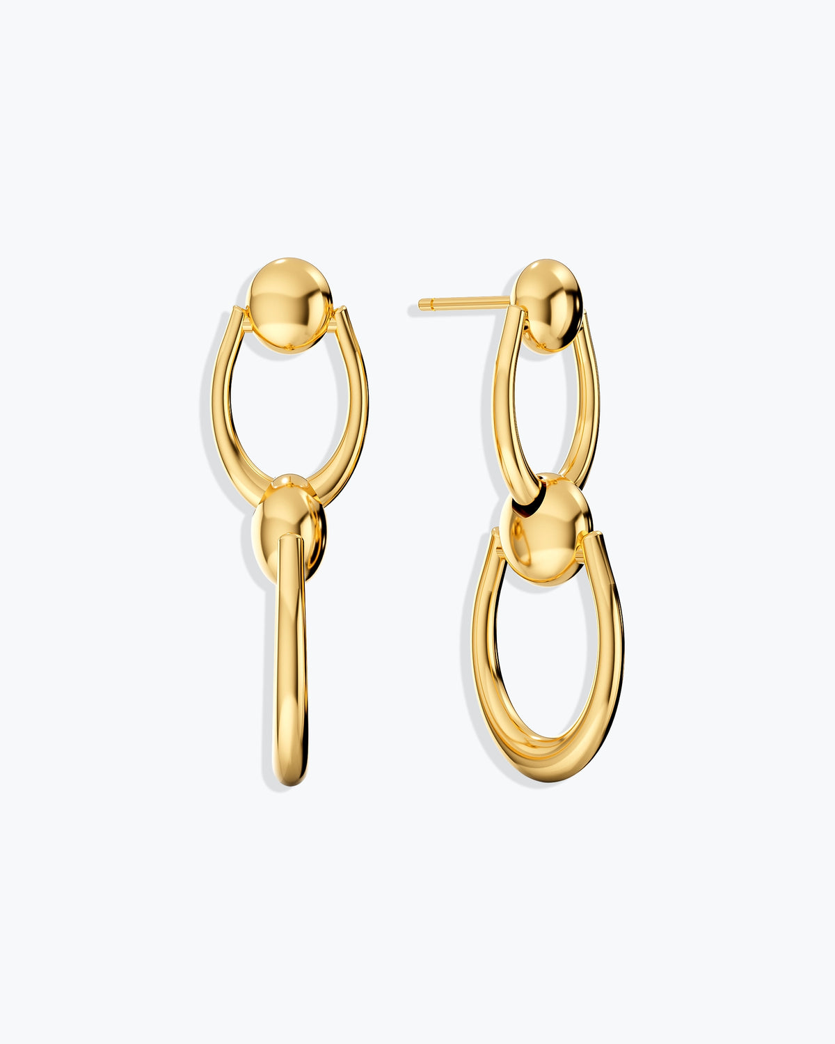 ARC EARRINGS - ROTATED PATTERN - GOLD
