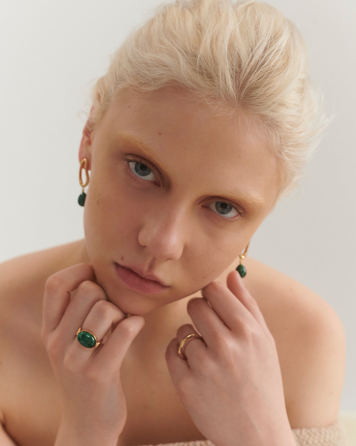 MILA EARRINGS - MALACHITE - SILVER - SAMPLES