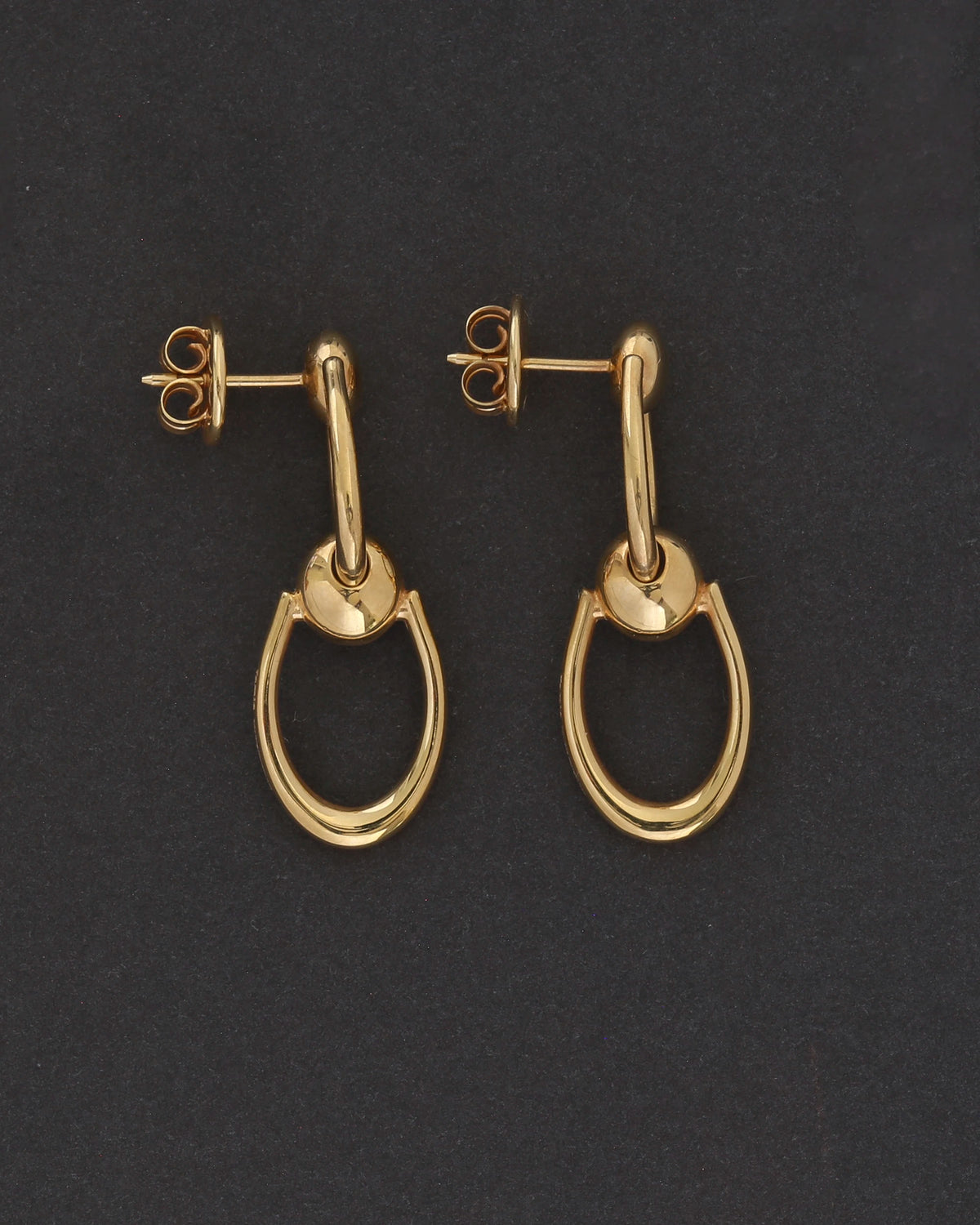 ARC EARRINGS - ROTATED PATTERN - GOLD