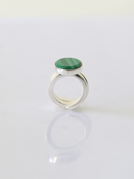SPIRAL MALACHITE RING