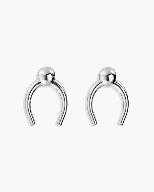 ARC STUD EARRINGS - SILVER