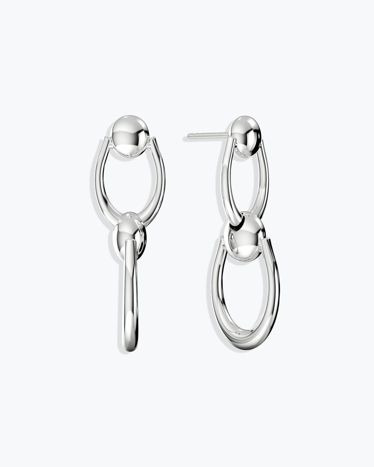 ARC EARRINGS - ROTATED PATTERN - SILVER